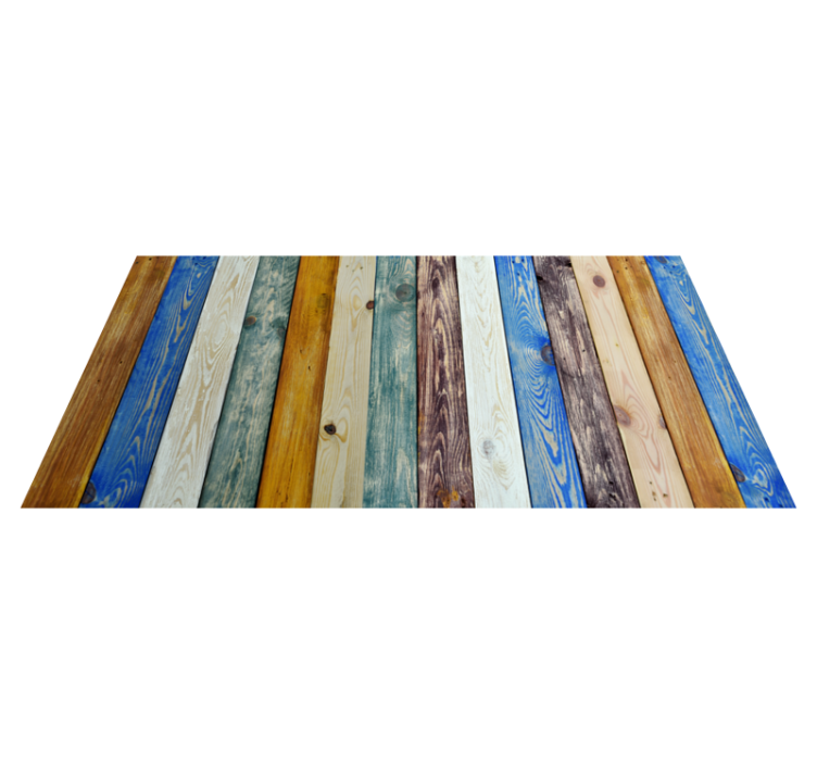 Colourful wooden plank vintage vinyl rug - TenStickers