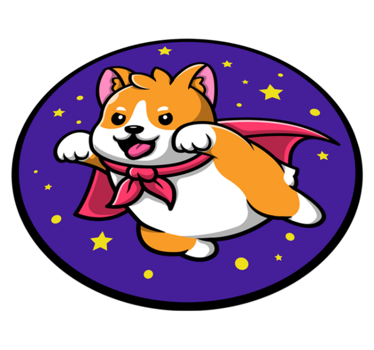 Superhero Corgi kids vinyl rug - TenStickers