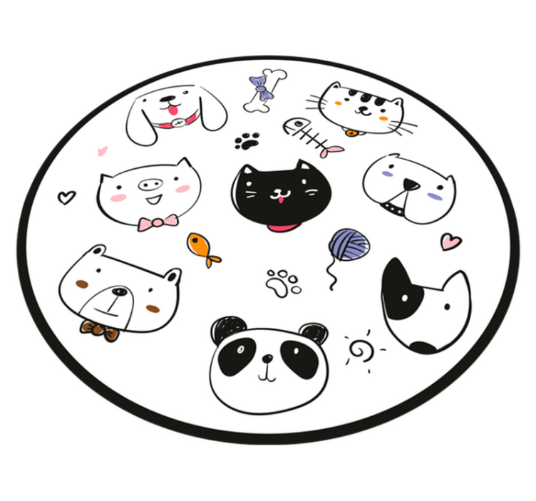 Adorable Creature Expressions nursery vinyl rug - TenStickers