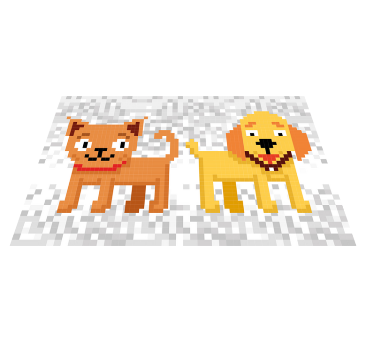 Pixelated Pet Friends kids vinyl rug - TenStickers