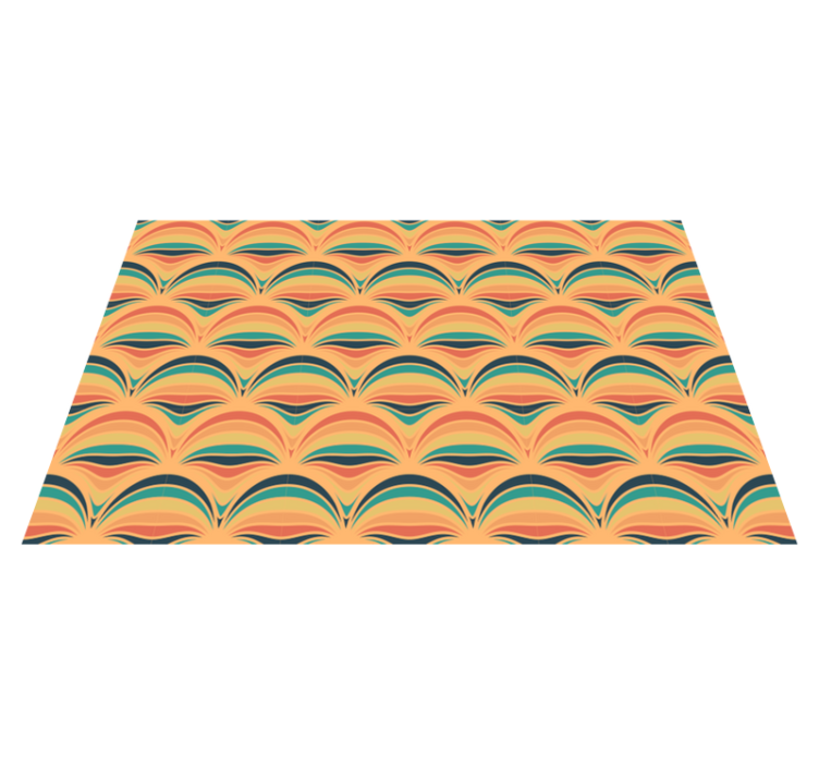 Colorful wave patterns vintage vinyl rug - TenStickers