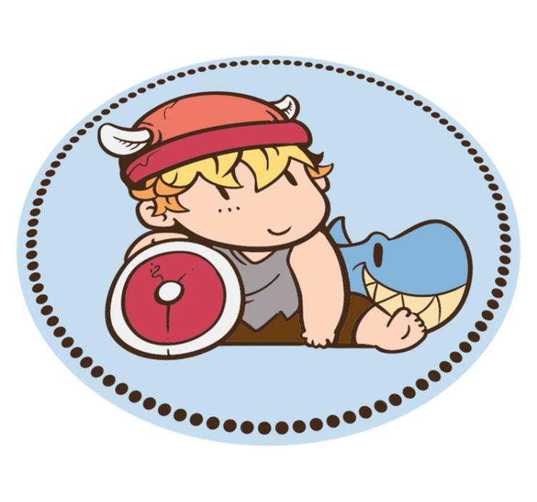 Kid viking warrior kids vinyl rug - TenStickers