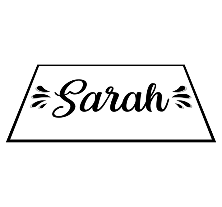 Black and white name living room vinyl rug - TenStickers
