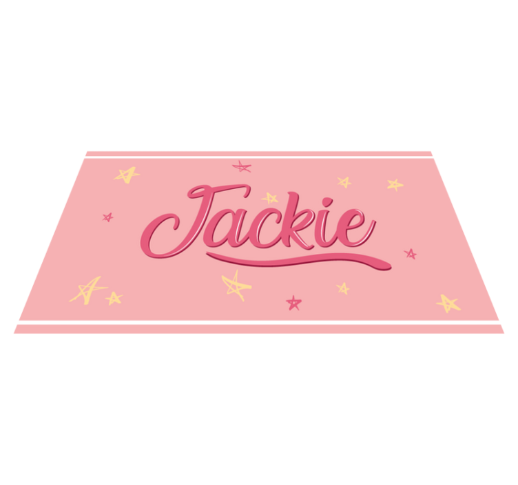 Pink name with stars teen vinyl rug - TenStickers
