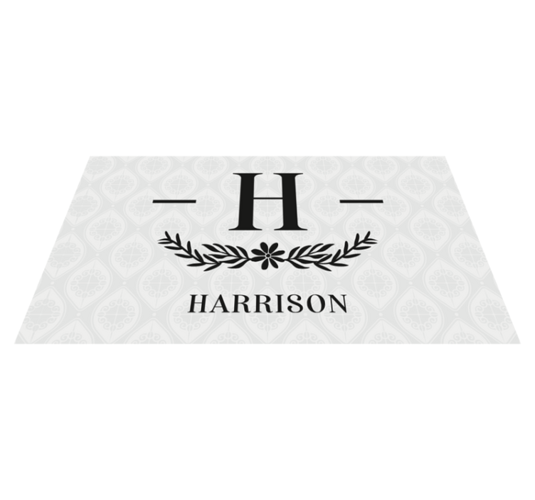 Custom family initial with bay entrance hall vinyl rug - TenStickers