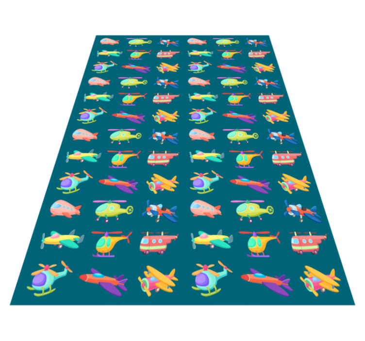 Colorful airplanes pattern kids vinyl rug - TenStickers