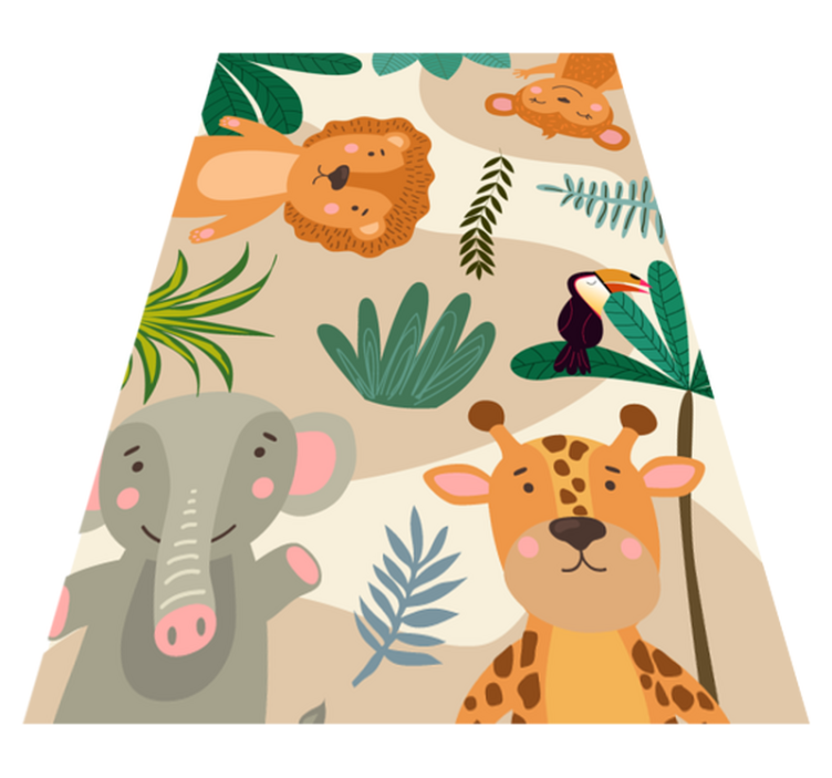 Safari Jungle Friends nursery vinyl rug - TenStickers