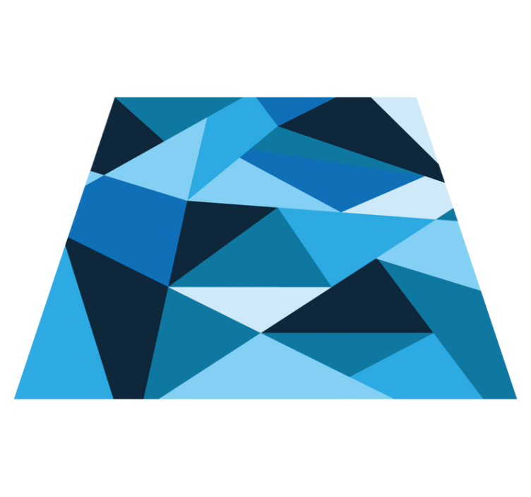 Triangular Blue Patterns geometric vinyl rug - TenStickers