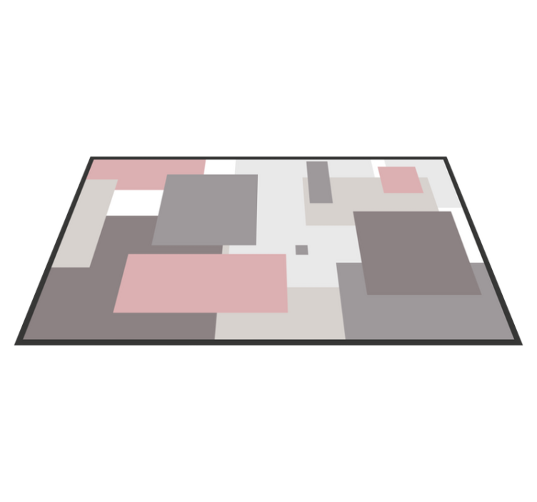 Sober nordic tones squares nordic vinyl rug - TenStickers