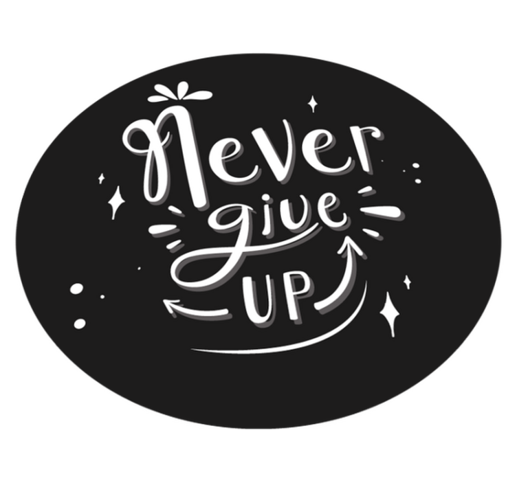 Custom rug black design never give up - TenStickers