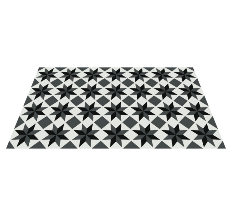 Black stars motif  kitchen vinyl rug - TenStickers