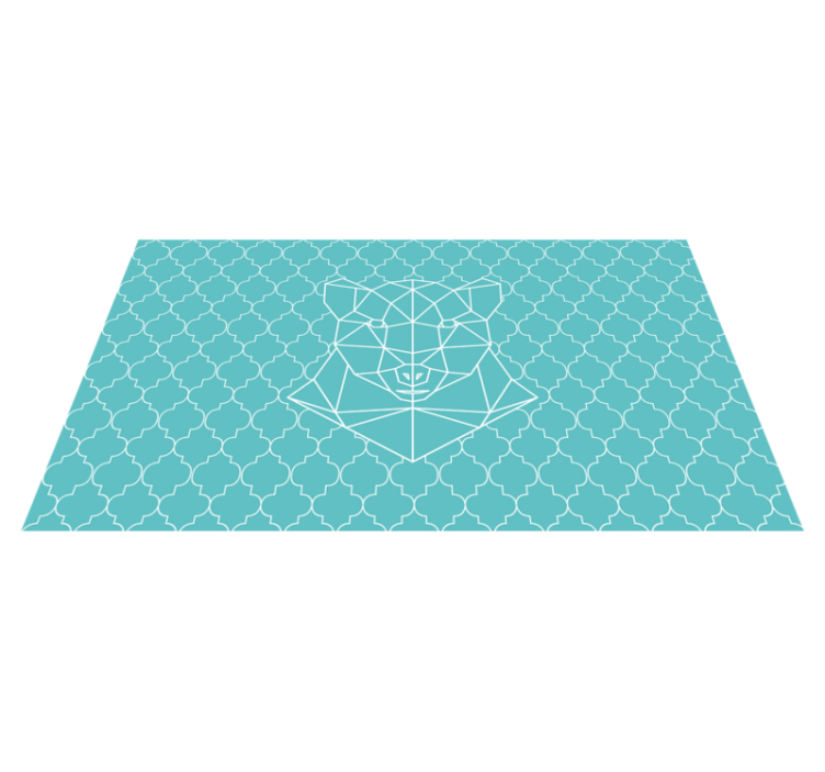Geometric bear design animal vinyl rug - TenStickers