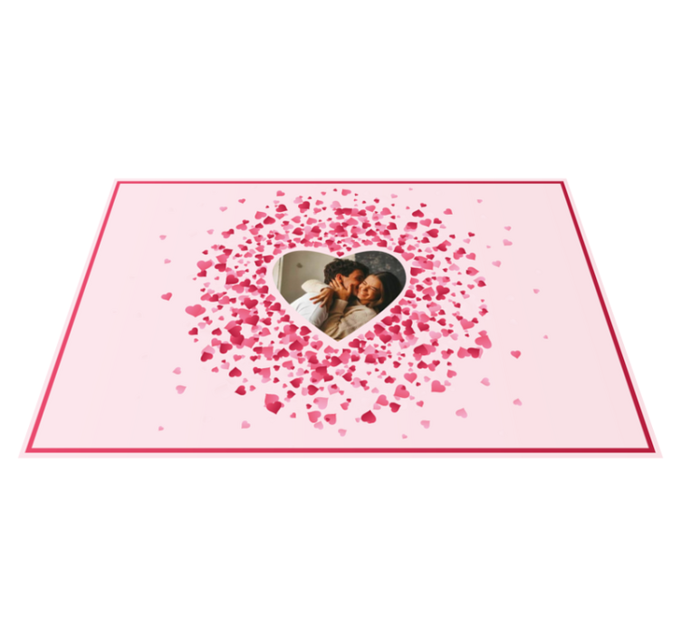 Heart shape with photo bedroom vinyl rug - TenStickers