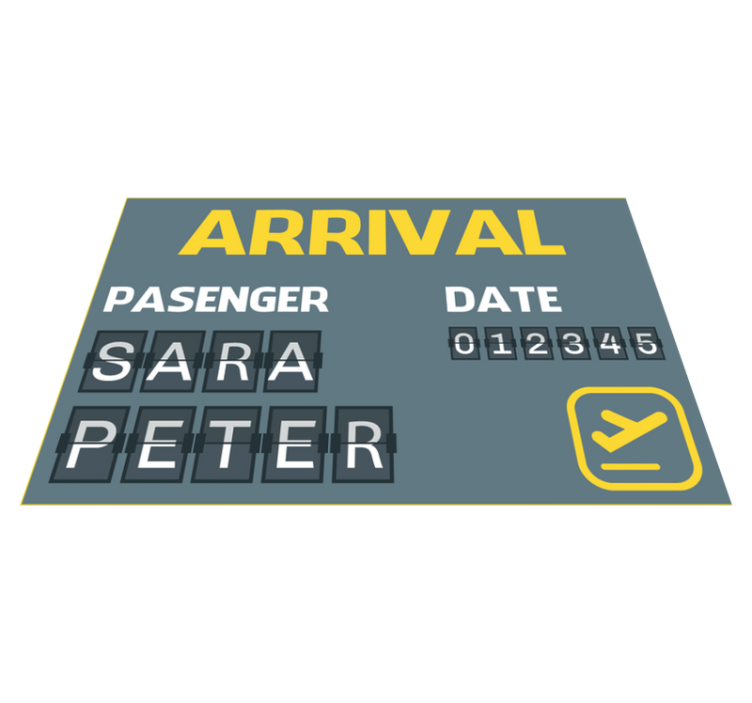 Arrival plane ticket custom vinyl rug - TenStickers