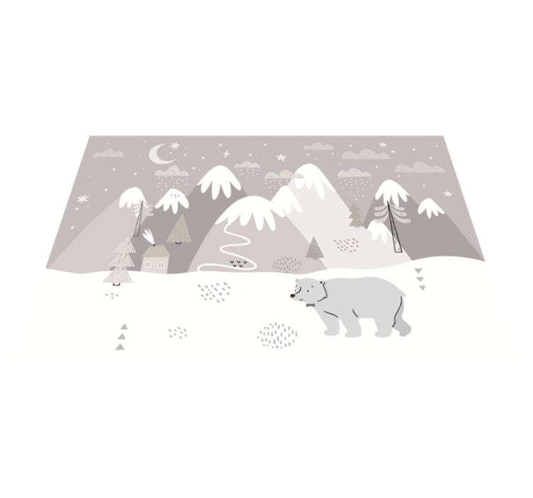 Snowy night scene kids vinyl rug - TenStickers