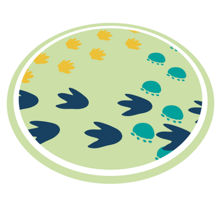 Dinosaur footprints design kids vinyl rug - TenStickers