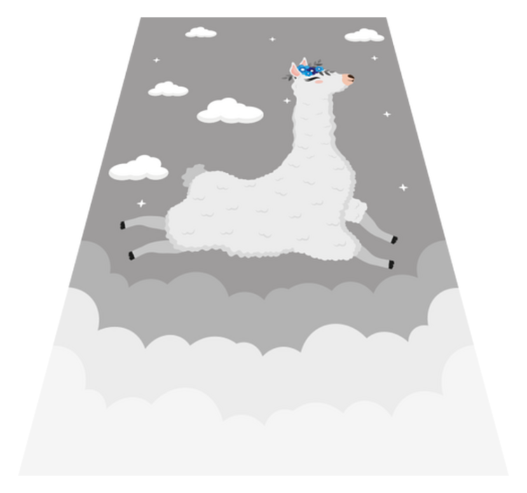 Lively Llama Fantasy kids vinyl rug - TenStickers