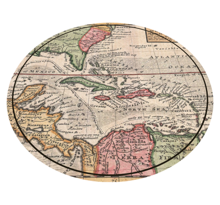 Antique Map Design world map vinyl rug - TenStickers