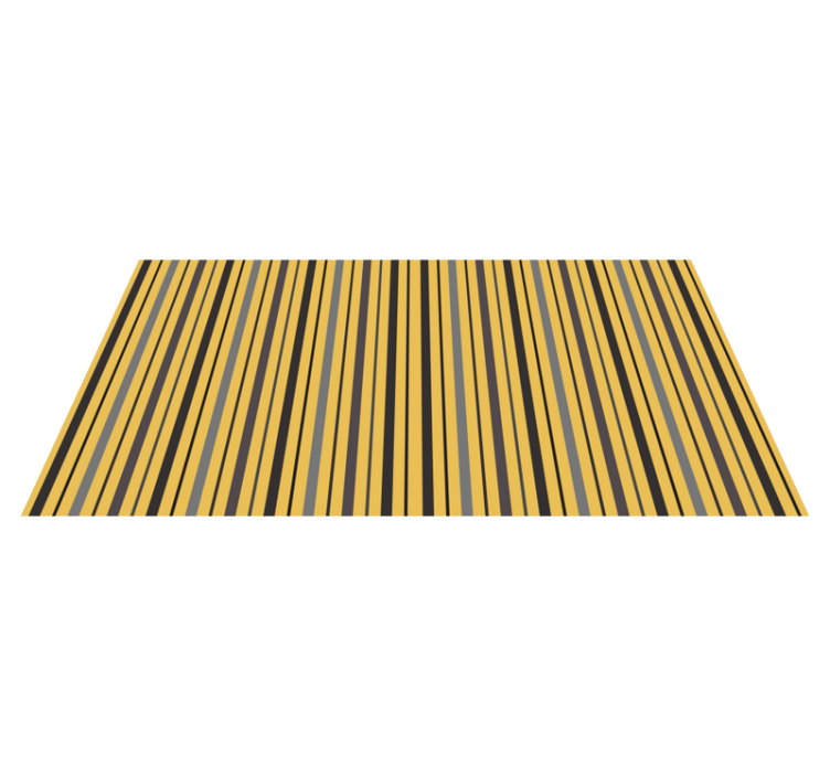 Vertical yellow pattern striped vinyl rug - TenStickers