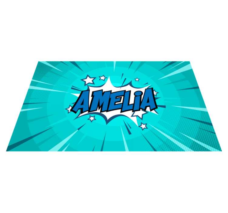 Comic style name teen vinyl rug - TenStickers