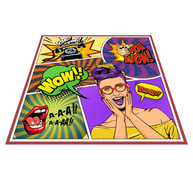 Pop Art Expressions kids vinyl rug - TenStickers