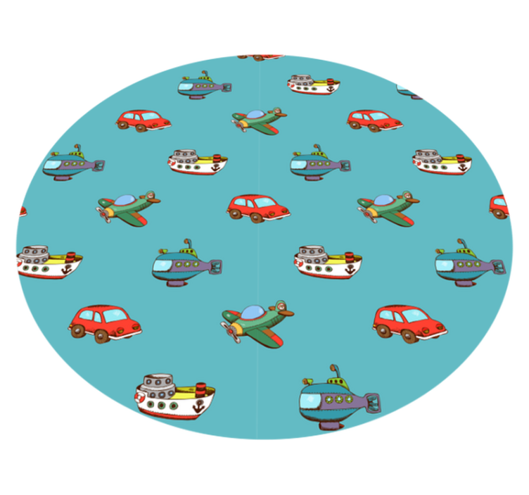 Toy Vehicles Adventure nursery vinyl rug - TenStickers