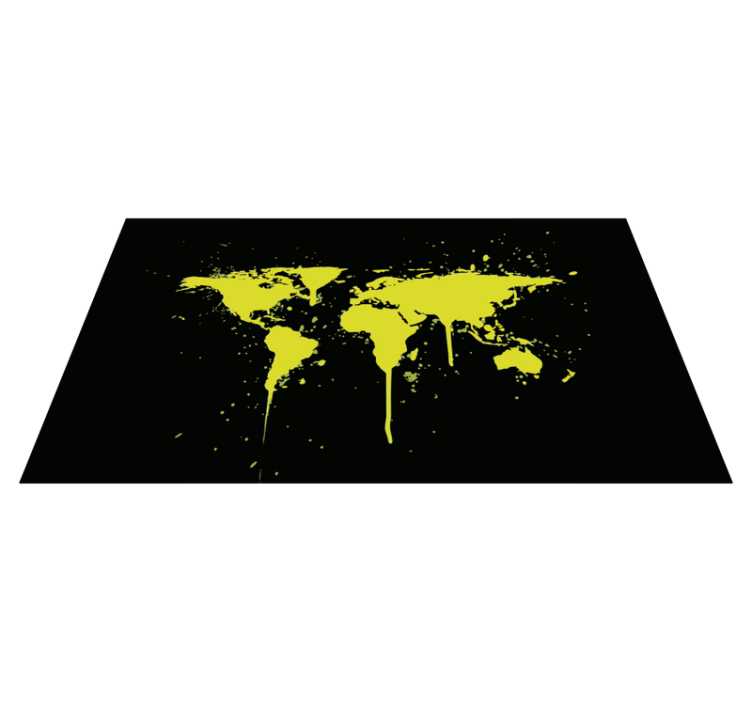 Splashing World Map teen vinyl rug - TenStickers