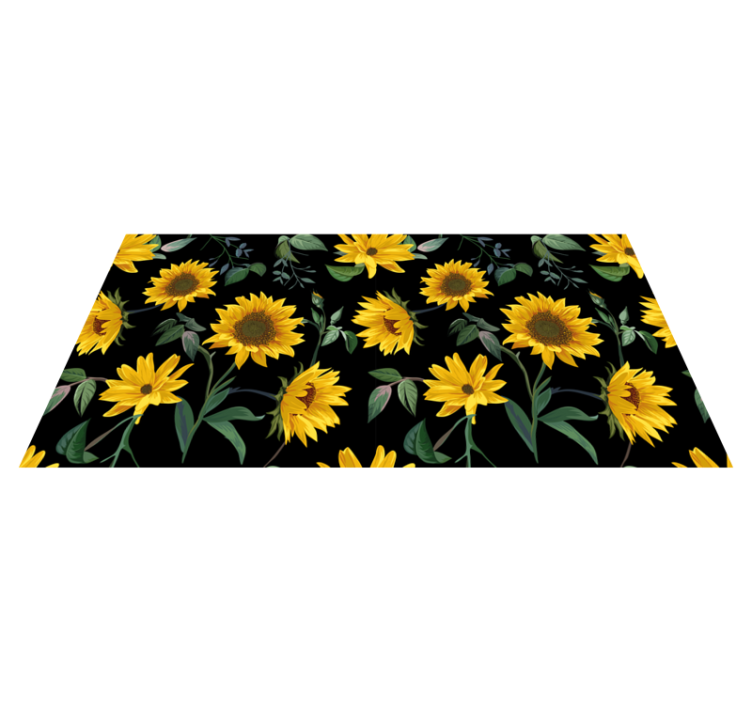 Floral vinyl rug sunflower floral design - TenStickers