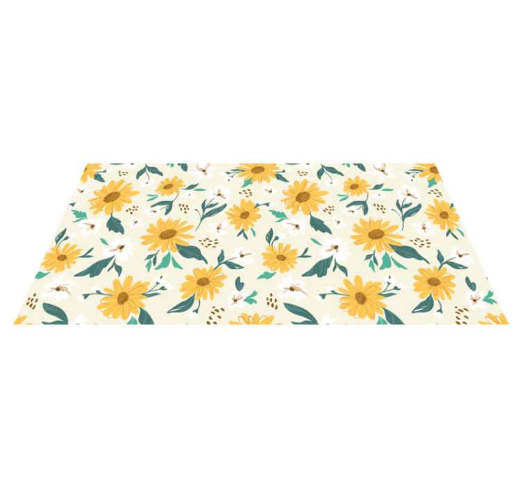Joyful Botanical Motif floral vinyl rug - TenStickers