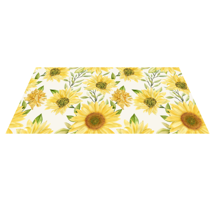 Sunflower Bloom Arrangement floral vinyl rug - TenStickers