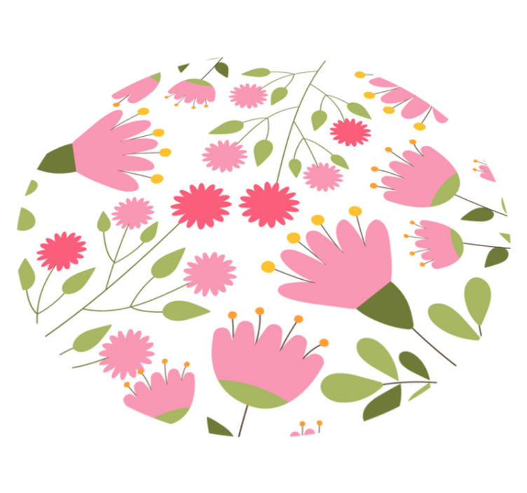 Floral vinyl rug floral pattern joy - TenStickers