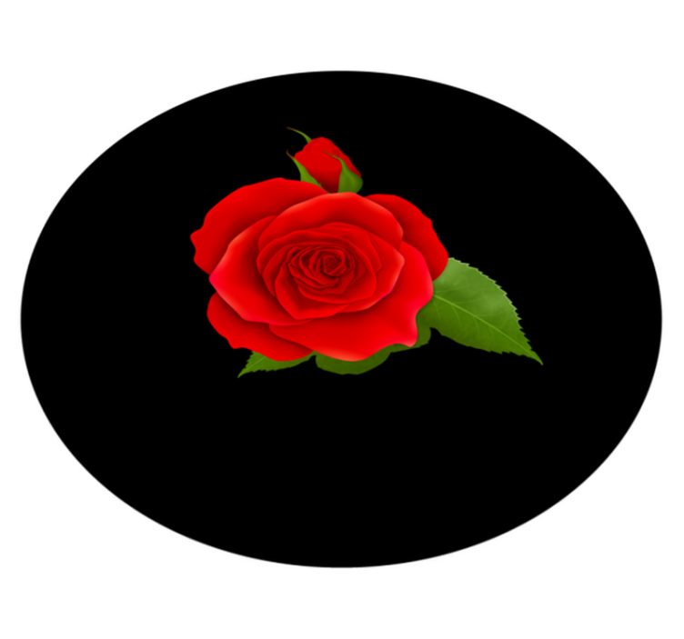 Red Rose Delight floral vinyl rug - TenStickers