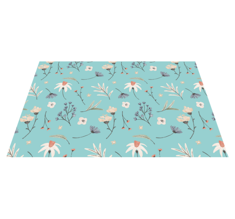 Blooming pattern floral vinyl rug - TenStickers