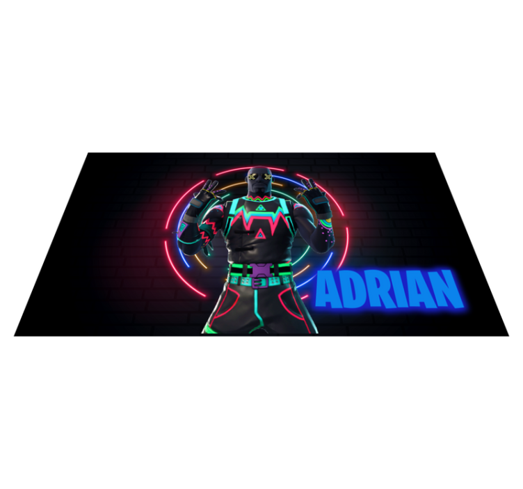 Neon Character Display custom vinyl rug - TenStickers
