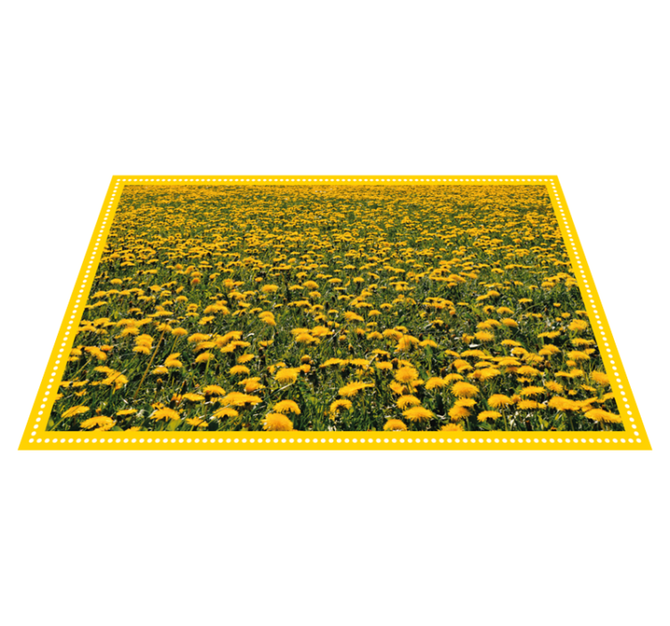 Sunflower field floral vinyl rug - TenStickers