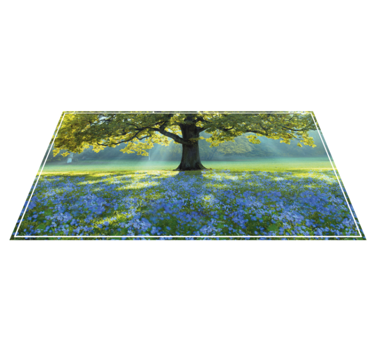 Blooming Tree Scene nature vinyl rug - TenStickers