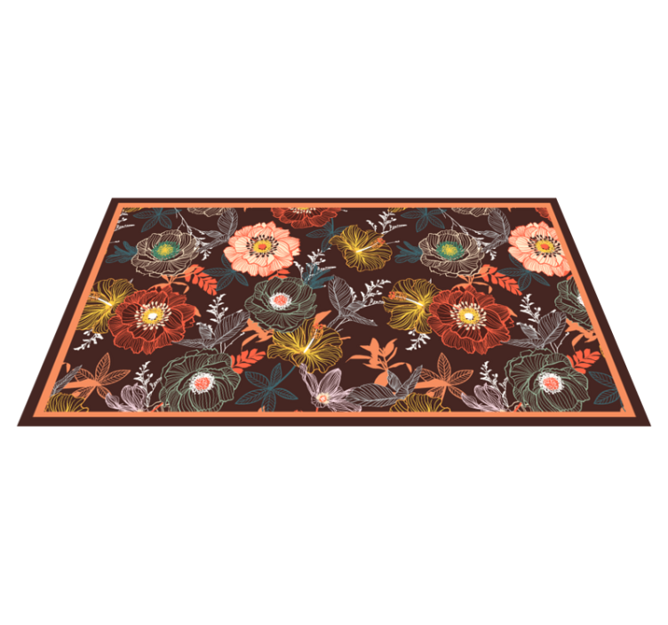Floral vinyl rug with vintage burst pattern - TenStickers