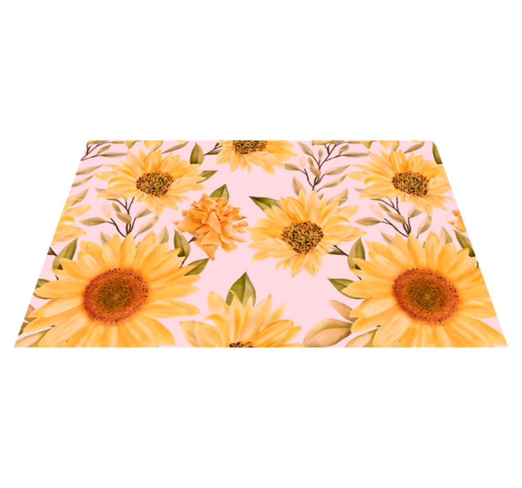 Sunflower Botanical Idea floral vinyl rug - TenStickers