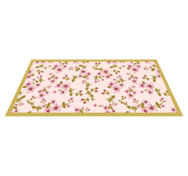 Botanical Bloom Element floral vinyl rug - TenStickers