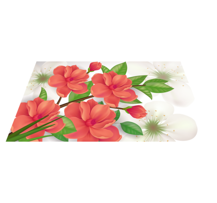 Colorful Blossom Arrangement floral vinyl rug - TenStickers