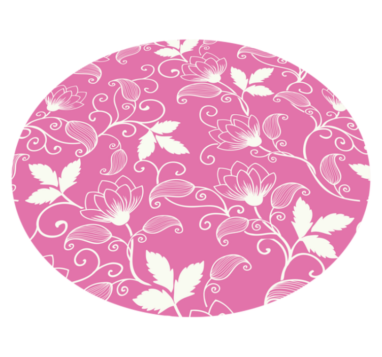 Rose Bloom Spirals floral vinyl rug - TenStickers