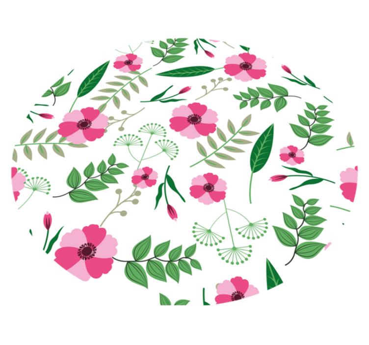 Charming floral pattern floral vinyl rug - TenStickers