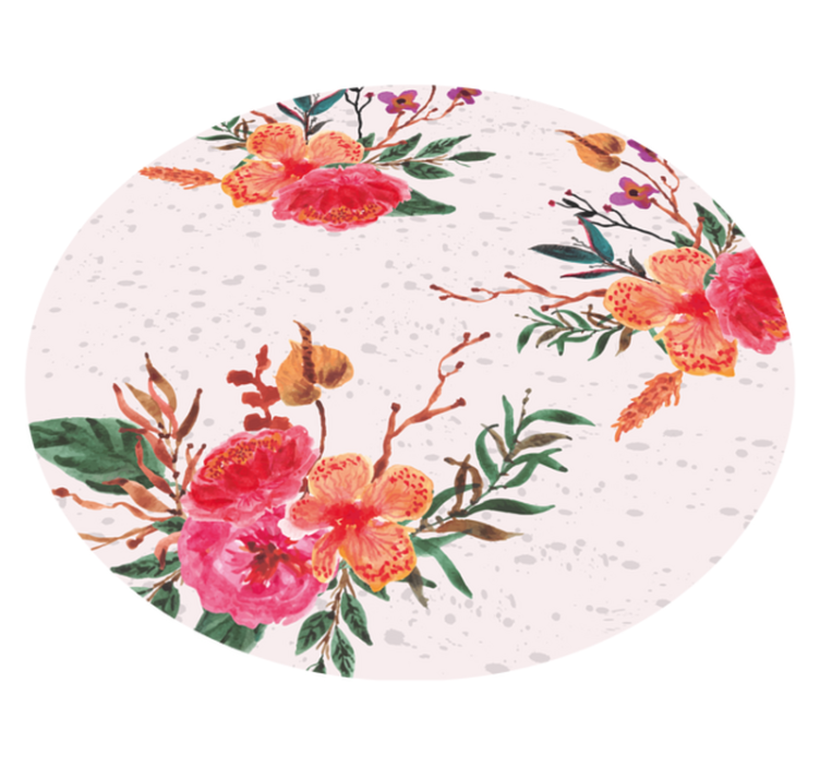 Peonies and orchids floral vinyl rug - TenStickers