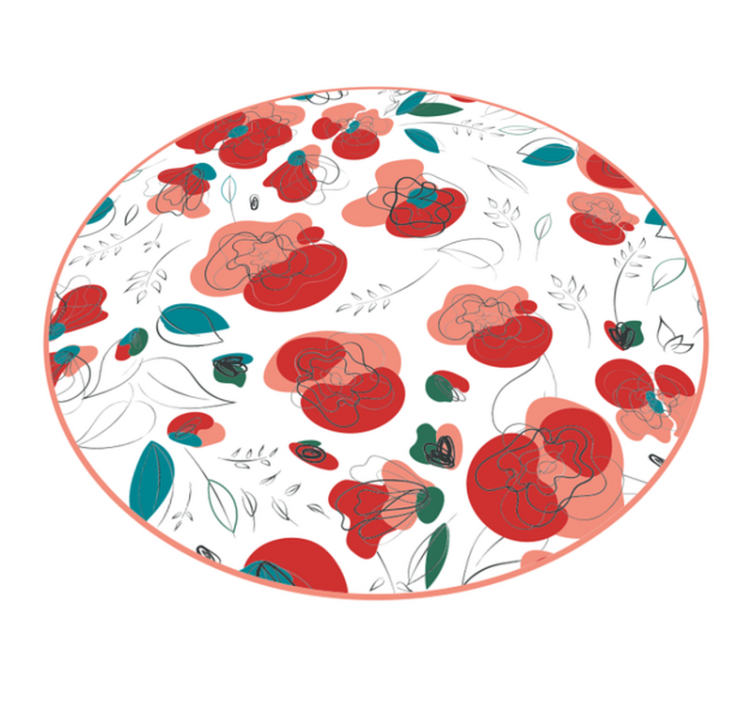Blooming Botanical Component floral vinyl rug - TenStickers