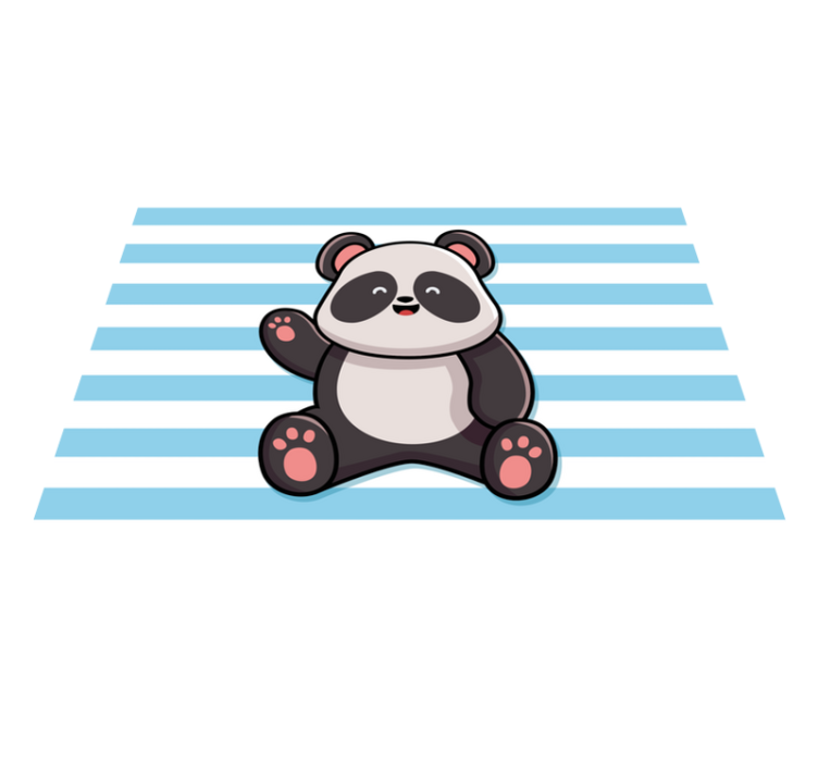 Playful Panda Design kids vinyl rug - TenStickers