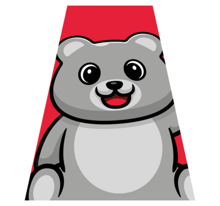 Cheerful Bear Face kids vinyl rug - TenStickers