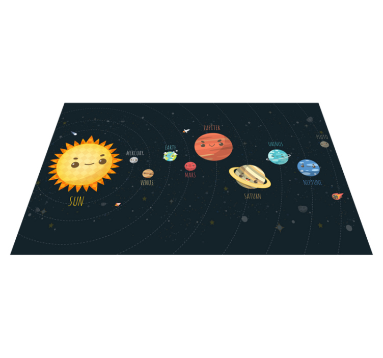 Solar system journey nursery vinyl rug - TenStickers