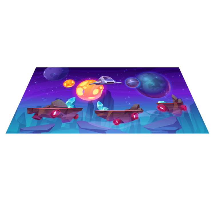 Intergalactic adventure kids vinyl rug - TenStickers