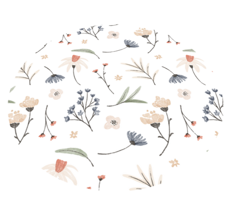 Minimalist elegant design floral vinyl rug - TenStickers