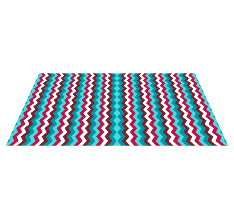 Zigzag Wave Pattern geometric vinyl rug - TenStickers